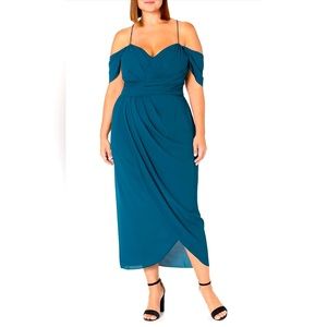 Gorgeous City Chic Entwine Dress in EMERALD***